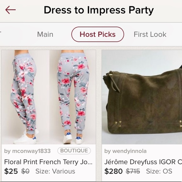 One LEFT🌟 HP 🌟 Floral Print French Terry Jogger - Picture 3 of 3